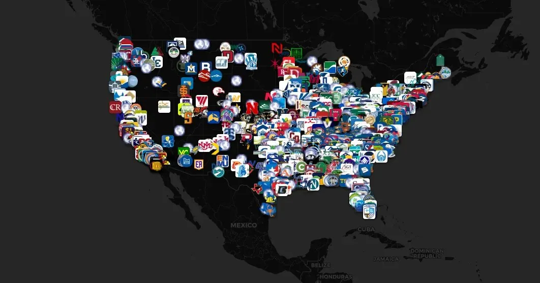 Map of tech and trade schools across the US